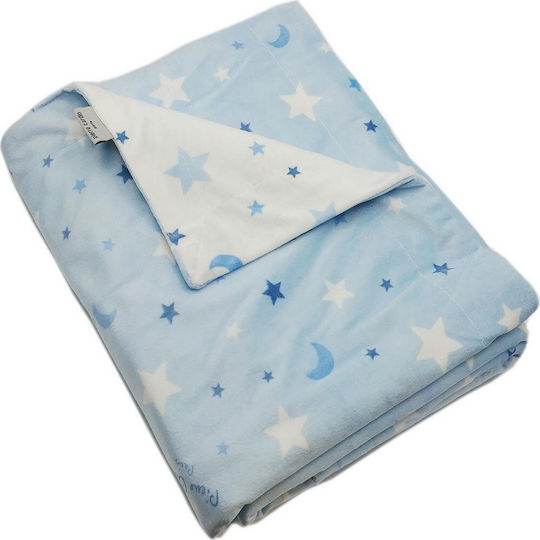 Pierre Cardin Одеяло Испания Детски пелени за пелени Soft Plus Moon Флийс Син 80x110см.