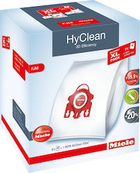 Miele HyClean FJM 3D Efficiency Allergy XL Pack Staubsaugerbeutel 8Stück Kompatibel mit Staubsauger Miele