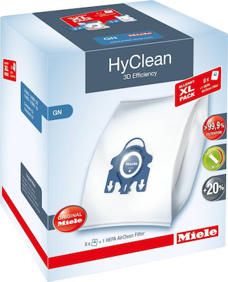 Miele HyClean GN 3D Efficiency Allergy XL Pack Σακούλες Σκούπας 8τμχ Συμβατή με Σκούπα Miele