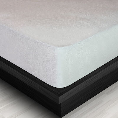 Lino Home Super-Double Terry Mattress Cover Fitted White 160x200cm