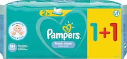 Pampers Fresh Clean Baby Wipes without Alcohol 2x52pcs