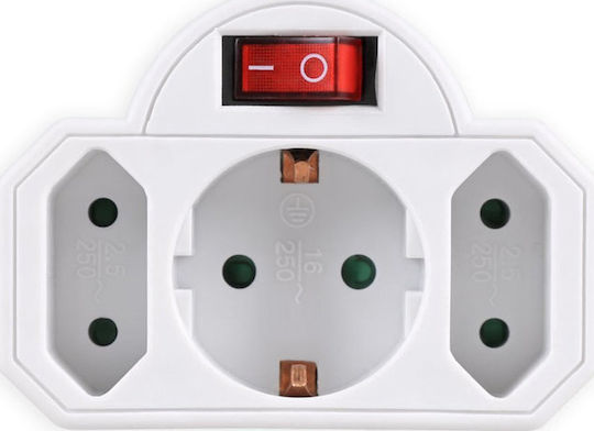 Sonora PAW121 T-Shaped Wall Plug 3 Positions with Switch