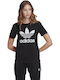 Adidas Trefoil Damen Sportlich T-shirt Schwarz