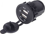 Car Charger Black Total Intensity 2.1A with Ports: 2xUSB