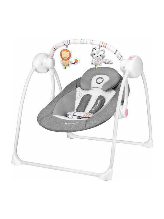 Lionelo Electric Baby Relax Swing Ruben with Music Grey & Rose for Child up to 12kg