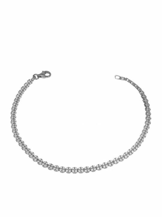 14 carat white gold holo stone bracelet with cubic zirconia 035338 035338 Gold 14 Carat