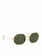 Ray Ban Octagon Unisex Sunglasses with Gold Metal Frame and Green Lens RB1972 919631