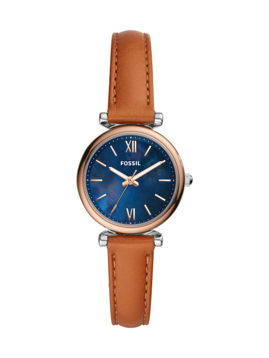 Fossil Carlie Mini Women's Watch with Brown Lea...