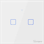 Sonoff T0EU2C-TX Vertieft Wandlichtschalter Wi-Fi Zwei-Wege Weiß