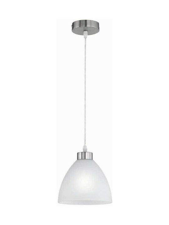 Trio Lighting Dallas Pendant Light Single-Light Bell for Socket E27 Silver