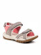 Geox D Borealis A Leather Women's Flat Sandals Anatomic in Gray Color