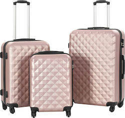 vidaXL Комплект куфари за пътуване 3бр в Розов цвят 91888