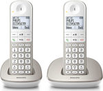 Philips XL490 Cordless Phone (2-Pack) with Speaker White