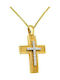 14K Gold Baptismal Cross with chain