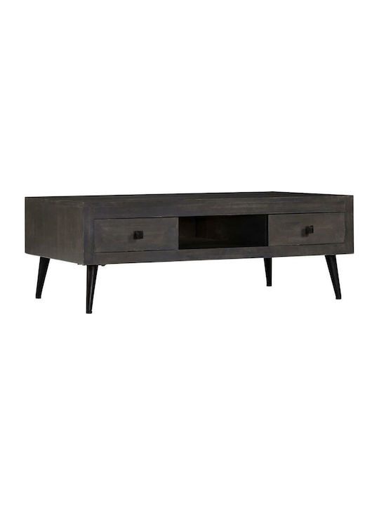 Rectangular Coffee Table from Solid Wood Gray L100xW60xH35cm.