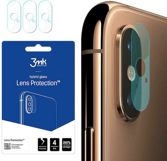 3MK Flexible Glass 4-Pack Kameraschutz Gehärtetes Glas Transparent für das iPhone XS Max