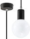 Sollux Edison Pendant Light Suspension for Socket E27 Black