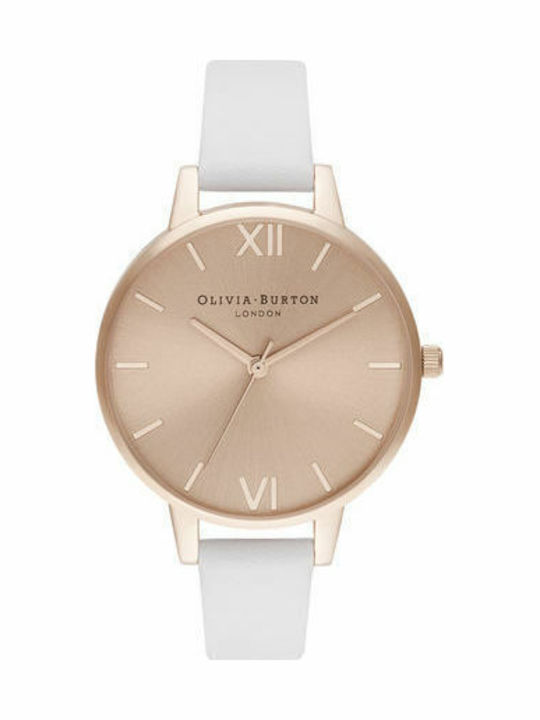 Olivia Burton Sunray Blush & Pale Ρολόι Μπαταρίας με Δερμάτινο Λουράκι