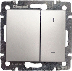 Legrand Valena Χωνευτός Διακόπτης Dimmer χωρίς Πλαίσιο Απλός Μπουτόν 400W σε Γκρι Χρώμα