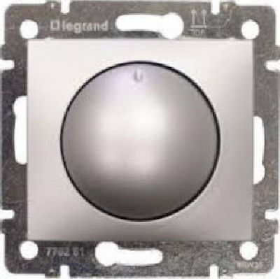 Legrand Valena Χωνευτός Διακόπτης Dimmer χωρίς Πλαίσιο Απλός Περιστροφικός 400W σε Γκρι Χρώμα