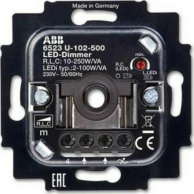 Abb Recessed LED Dimmer Switch Mechanism Rotary 100W Black