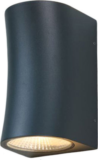 Sun Light Επιτοίχια Εξωτερική Πλαφονιέρα LED IP65 5W με Θερμό Λευκό Φως Διπλής Δέσμης 9.5x20εκ.