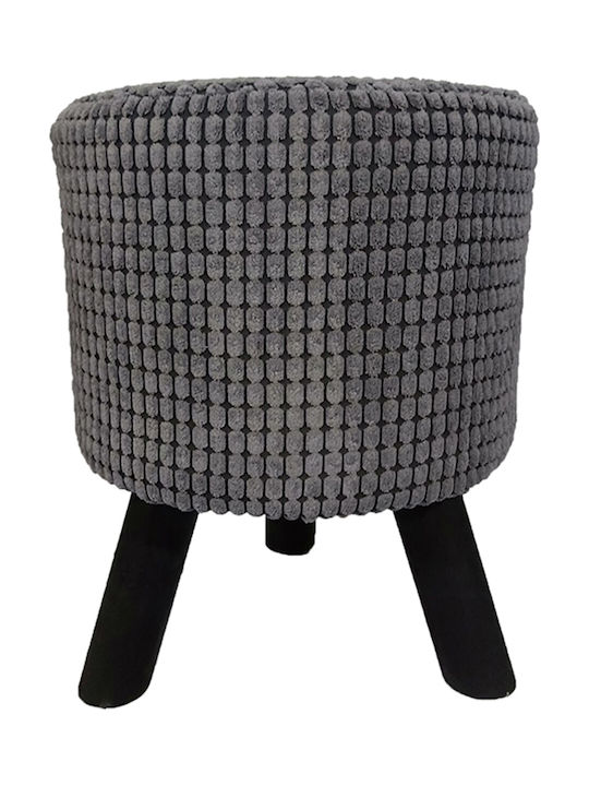 Stool For Living Room Upholstered with Fabric Pixel Grey 30x30x39cm