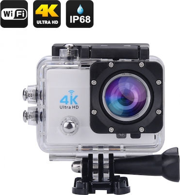 DV124 Action Camera 4K Ultra HD Υποβρύχια (με Θήκη) με WiFi Λευκή με Οθόνη 2"