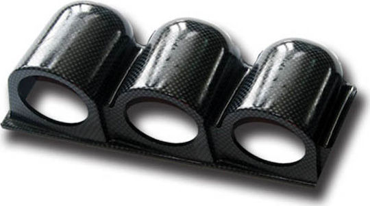 Auto Gs Βάση Οργάνων Αυτοκινήτου Τριπλή 50.8mm 2" Τριπλή Carbon για τοποθέτηση στο Ταμπλό Τύπου Carbon