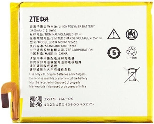 ZTE Li3834T43P6h726452 Заместителна батерия 3400mAh за Blade A450/Blade V2 Lite