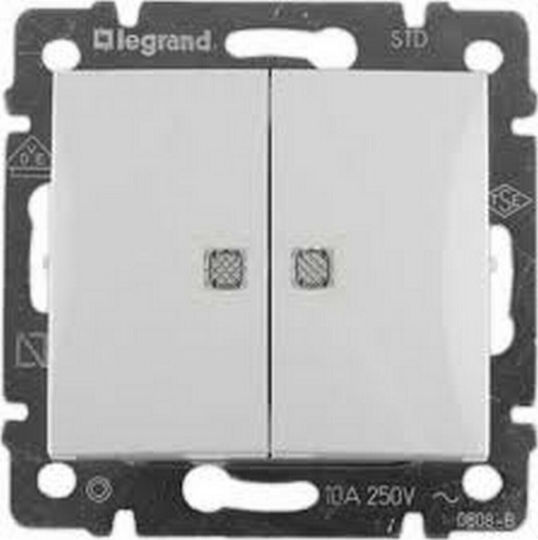 Legrand Valena 13 Recessed Wall Switch Lighting Two-Way without Frame Beige