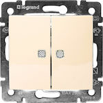 Legrand Valena 28 Recessed Electrical Lighting Wall Switch no Frame Basic Illuminated Ivory