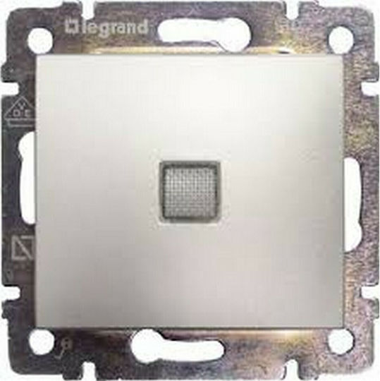 Legrand Valena 25 Χωνευτός Διακόπτης Τοίχου Μονός χωρίς Πλαίσιο Aller Retour Brilliant Aluminium