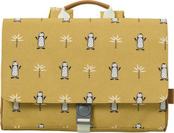 Fresk Penguin Σχολική Τσάντα Πλάτης Νηπιαγωγείου σε Κίτρινο χρώμα Μ34 x Π8 x Υ25cm
