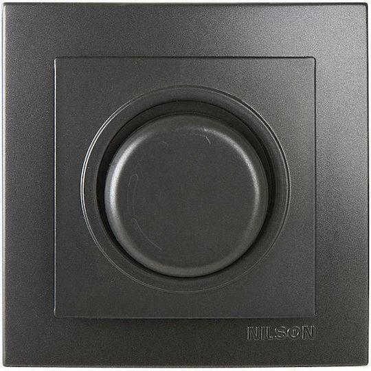 Nilson Recessed Dimmer Switch with Frame Classic Rotary 300W in Gray Color