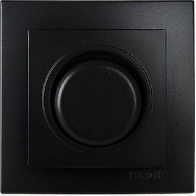 Nilson Recessed Simple Front Dimmer Switch Rotary 300W Black