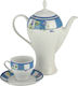 WM Collection Σετ Τσαγιού με Κούπα από Πορσελάνη Λευκή 1350ml 9τμχ