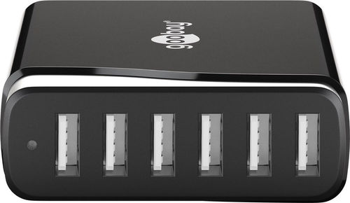 Goobay Charging Stand with 6 USB-A Ports 50W in Black color (44565)