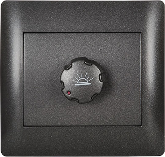 Elmark Elmark Vertiefter Dimmerschalter mit Platzierung Klassischer Rotierender 400W in Grau Farbe
