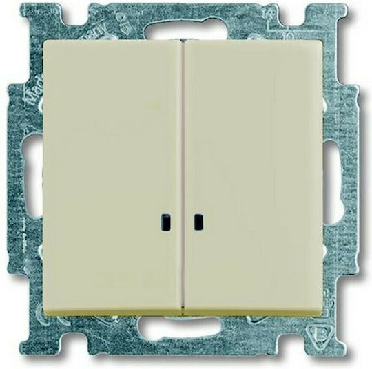 Abb Basic55 Χωνευτός Διακόπτης Τοίχου Διπλός χωρίς Πλαίσιο Aller Retour Ιβουάρ