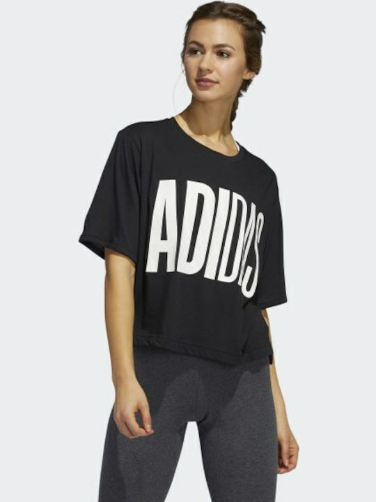 Adidas Αθλητικό Γυναικείο T-shirt Μαύρο 