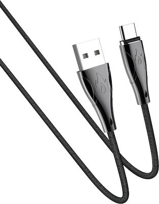 Hoco U75 Blaze Braided / Magnetic USB 2.0 Cable USB-C male - USB-A male Black 1.2m (716200)