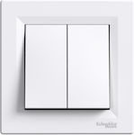 Schneider Electric Asfora Recessed Electrical Lighting Wall Switch with Frame Basic White