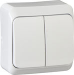 Schneider Electric Prima External Electrical Lighting Wall Switch with Frame Basic White WDE001050