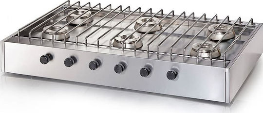 Vrettos Kallisti 6 ECO Y LPG Cooktop Sextuple 51kW 120x70x19cm