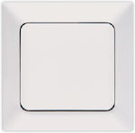 Eurolamp Recessed Electrical Lighting Wall Switch with Frame Basic Medium Aller Retour White