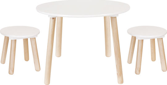Kinder Tischset mit Stühlen aus Holz Weiß Jabadabado