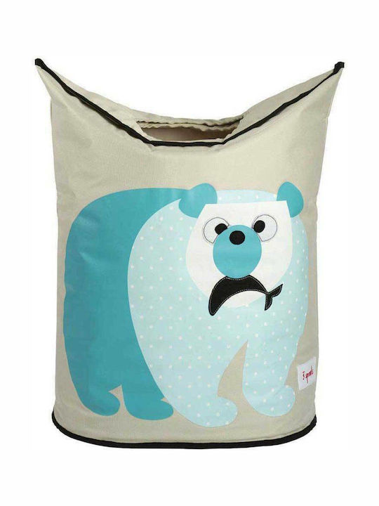 3 Sprouts Cutie de Jucării pentru Copii din Țesătură Polar Bear Turcoaz 50x29x57cm 1buc