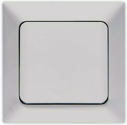Eurolamp Recessed Electrical Lighting Wall Switch with Frame Basic Silver 152-12200