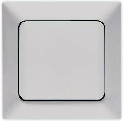 Eurolamp Recessed Electrical Lighting Wall Switch with Frame Basic Silver